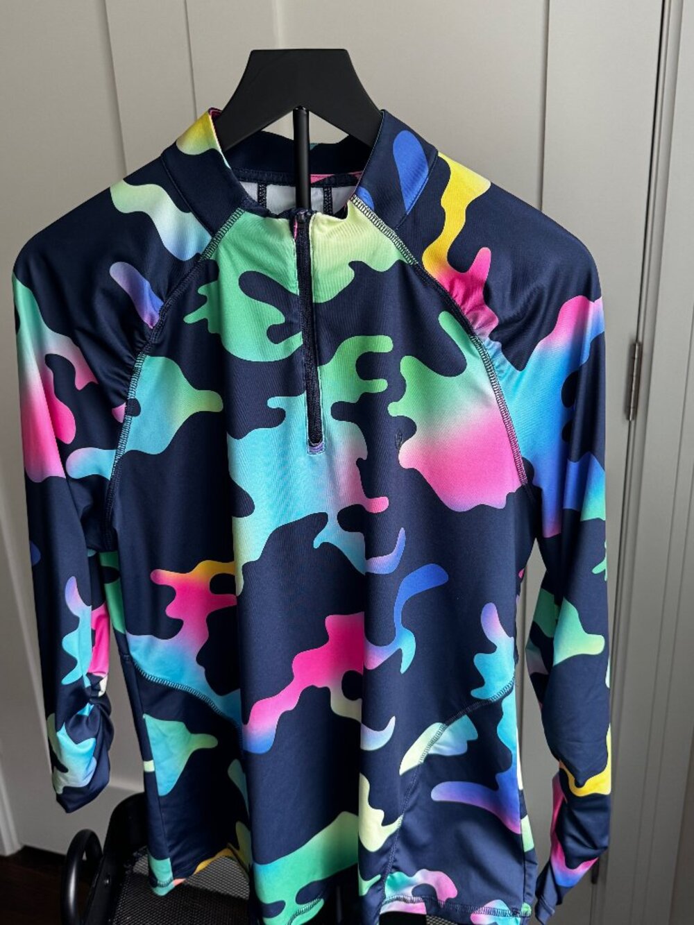 G/FORE Womens Golf Quarter Zip Pullover Navy Multicolor Camo Size XL